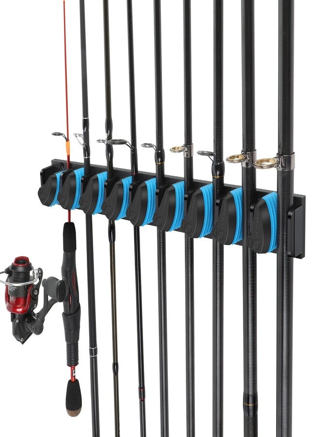 PLUSINNO Vertical Fishing Rod Holder, Wall Mounted Fishing Rod Rack, Fishing Pole Holder Holds Up to 9 Rods or Combos, Fishing Rod Holders for Garage, Fishing Gear and Gifts for Men - Image 2
